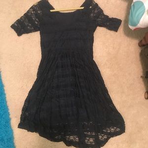 navy blue lace dress